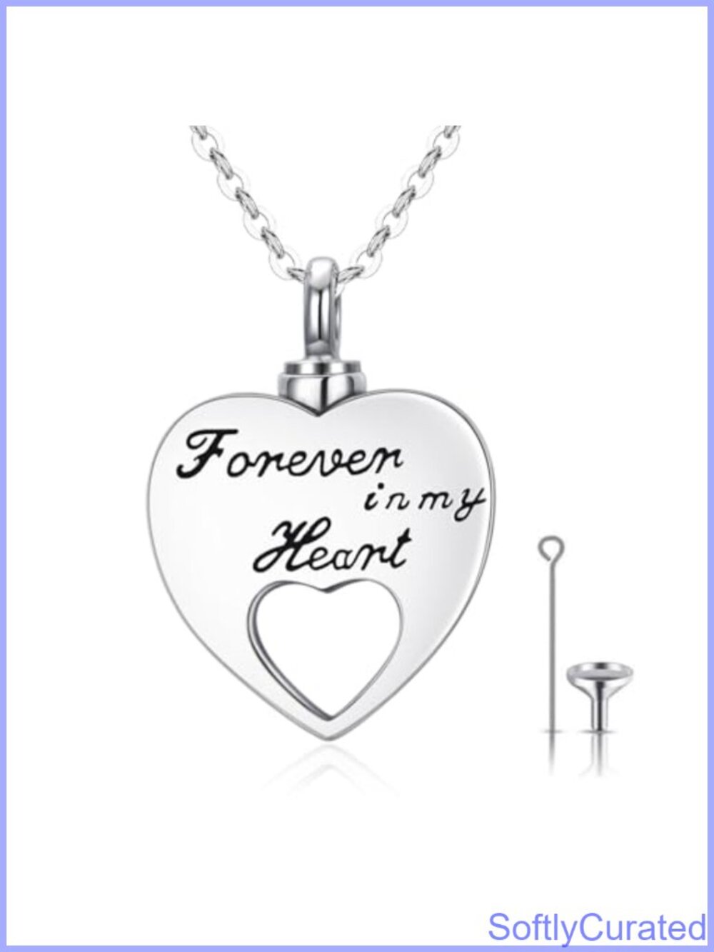 925 Sterling Silver Heart Urn Necklace Memorial Ashes Keepsake Pendant Jewelry
